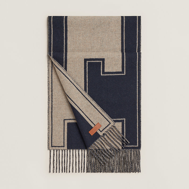 【HERMES】カシミア100%  Casaque Clefs de H マフラー HERMES】カシミア100% Casaque Clefs de H マフラー (HERMES
